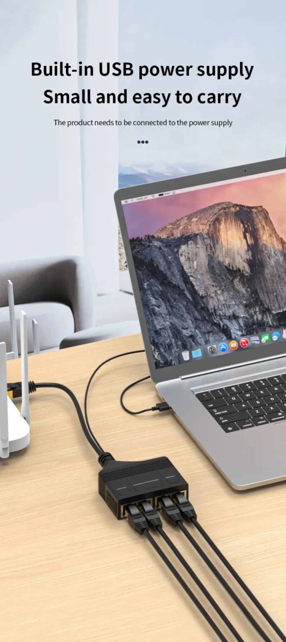 1 to 4 nettverk  rj45 splitter nettverkskabel splitterforlengeradapter kontakt fire enheter deler internett samtidig