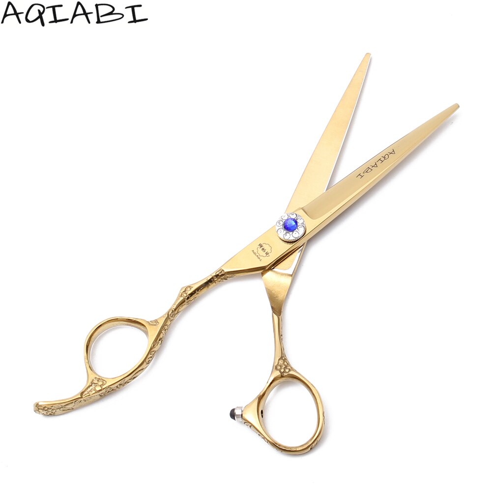 A8002 6.0 '' lefty 440c aqiabi guld klippesaks tyndere saks frisør saks hår saks klipning sæt