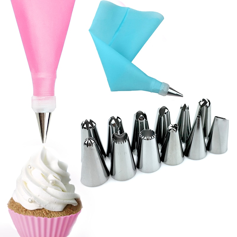 Silicone Forms Icing Piping Nozzles Pastry Bag Pastry Bakeware Baking Tools Fancy Cake Mold Cake Decorating Tools 3/8/14/18pcs