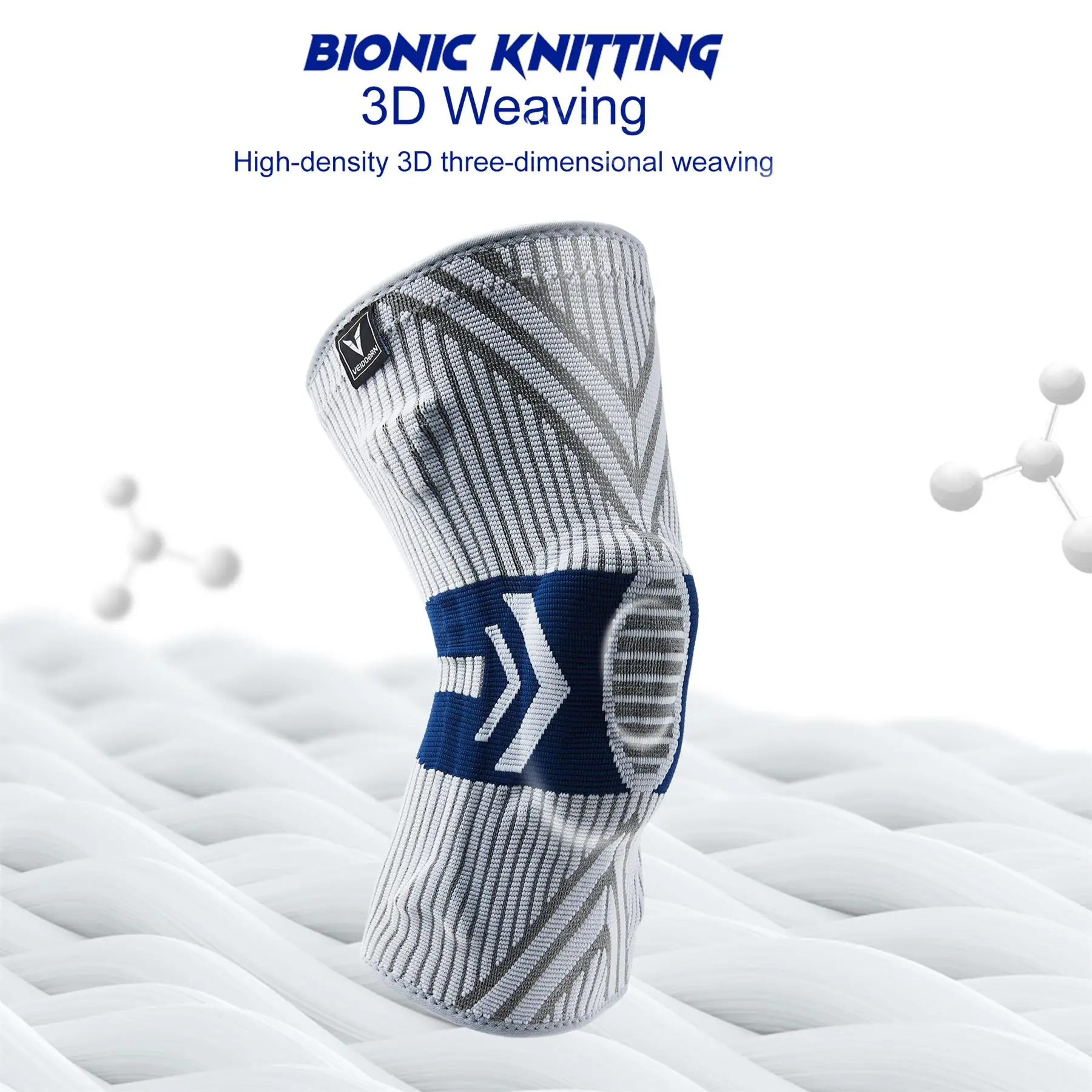 Latest Knee Support for Men Pressurized Elastic Knee Brace with Silicone Spring Basketball Volleyball Knee Pads