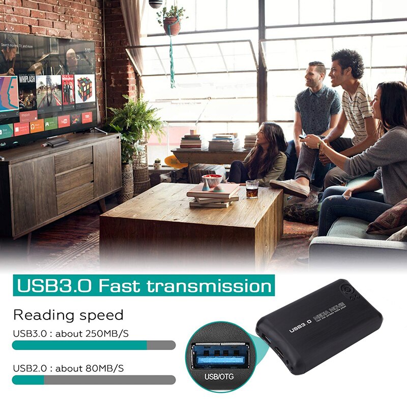 Reproductor multimedia SATA de 2,5 &quot;, 1080P, USB 3,0, HDD externo, con HD, AV, Coaxial, compatible con MKV, H.264, RMVB, WMV, reproductor MP4 portátil