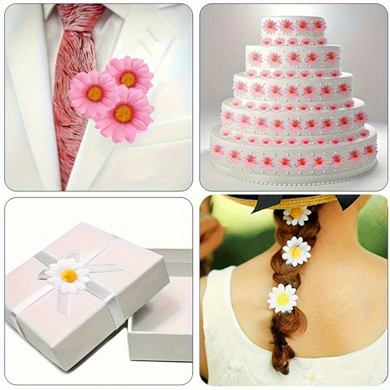 30/50 Uds. Flores artificiales Margarita flores de seda decoración boda decoración en casa Margarita Floral suministros para manualidades