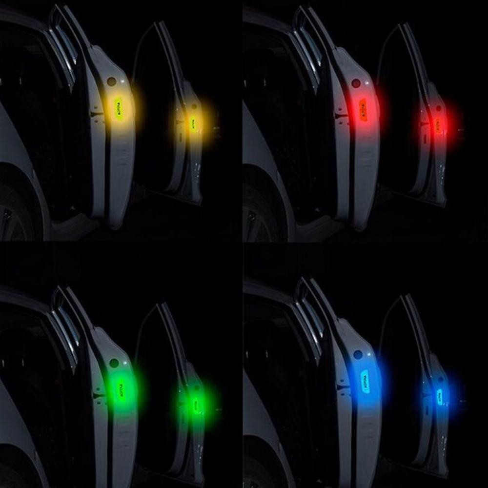 4Pcs Reflective Car Vehicle Open Door Safety Mark Warning Decals Sticker Decor
