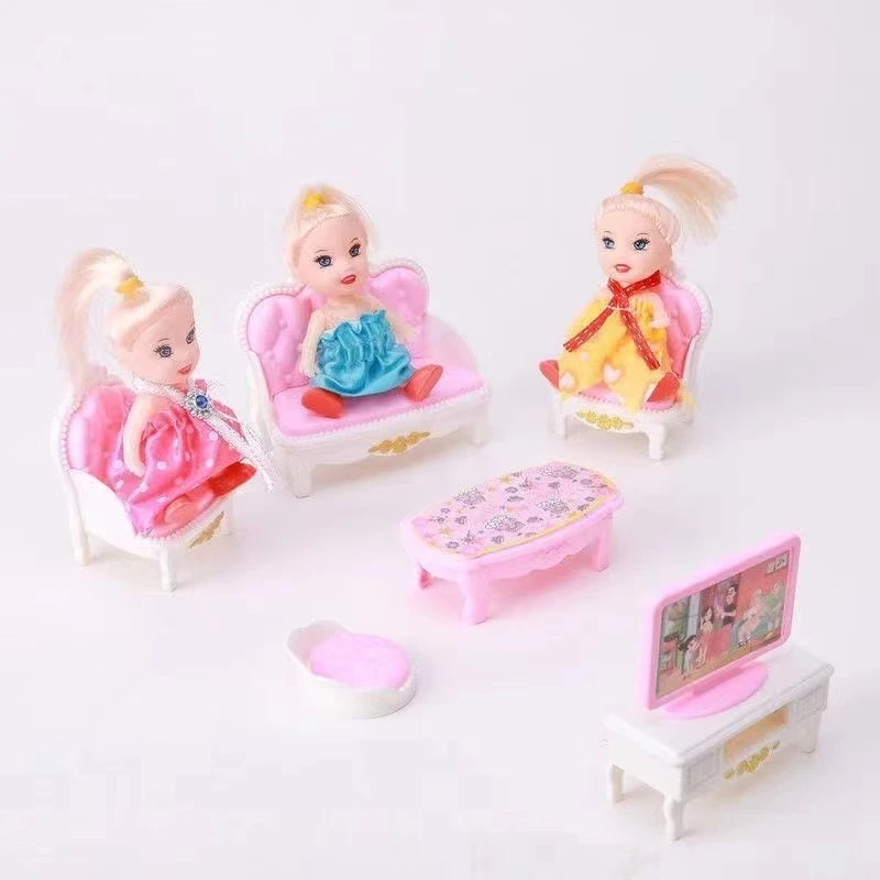 33 varer/parti sødt lyserødt miniature dukkehus møbler tilbehør børnelegetøj badeværelse soveværelse køkken madlavningsting til 1/12 dukker