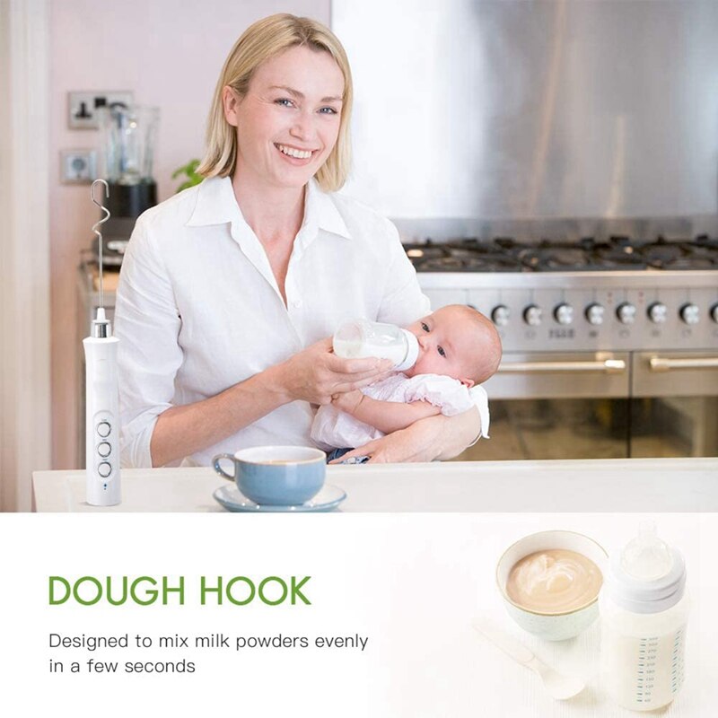 Espumador de leche recargable 3 en 1 de mano con soporte de carga, batidora eléctrica de espuma de leche