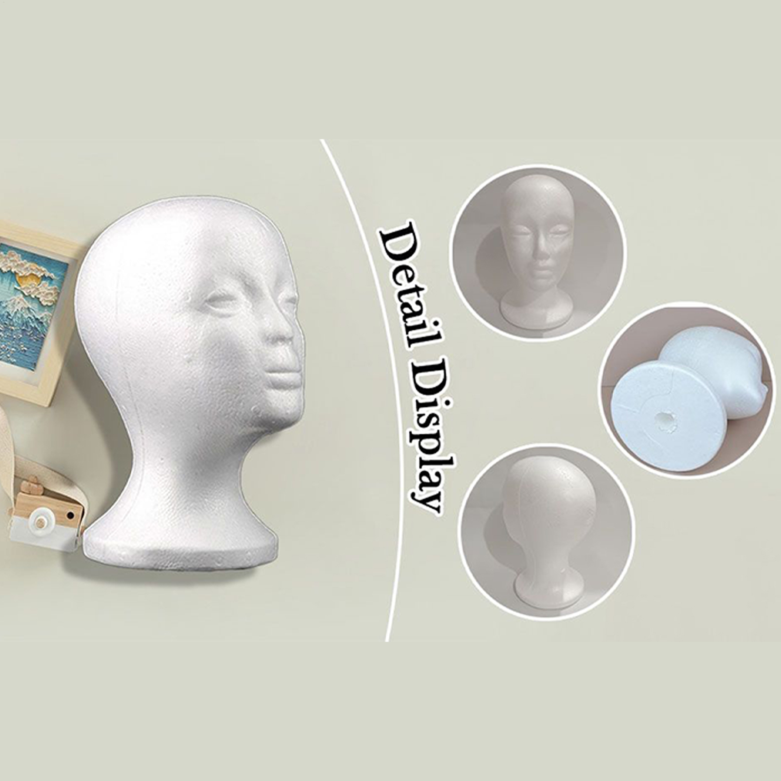 Schuim Mannequin Hoofd Vrouwen Hoofd Mannequin voor Pruiken Styling Schoonheid Levert Display Rack Accessoires voor Reizen Cosmetologie