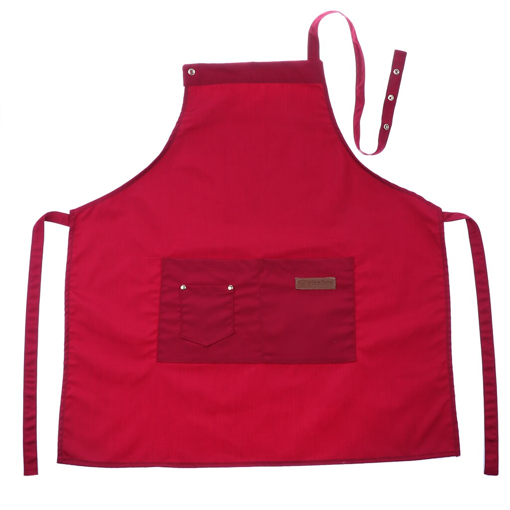 Vrouwen Mannen Schort Stijlvolle Schorten Met 2 Zakken Duurzaam En Verstelbare Voor Keuken Crafting Bbq Tekening Bakken: Red
