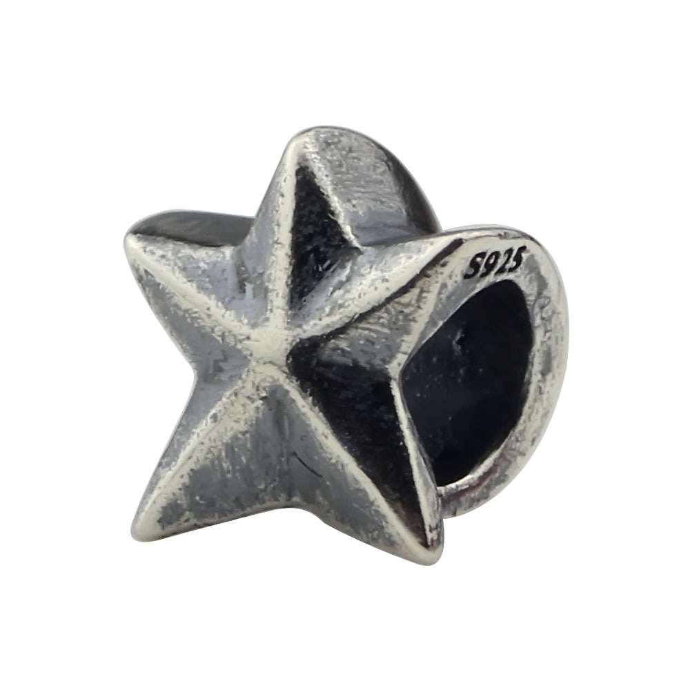 Authentieke 925 Sterling Silver Star Charm Bead Past Europese 3.0Mm Armband Sieraden