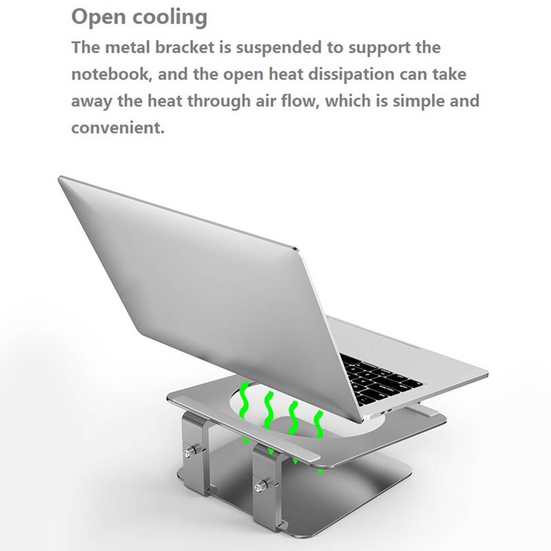 Jiushark stationär bärbar datorstativ ergonomisk aluminiumhållare för bärbara datorer för bärbar dator justerbar hållare för bärbara datorer under