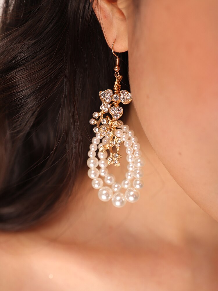 4 Stück Vintage Gold Stirnbänder Mit Großen Perlen – Haarschmuck Für Frauen, Party, Cocktail, Boho Style