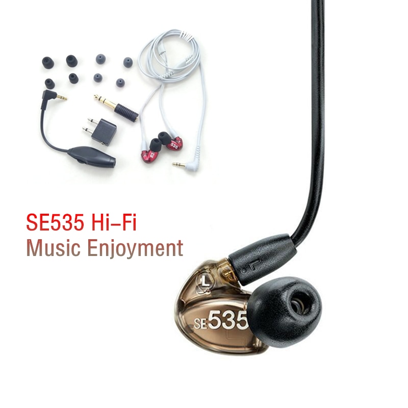 in 48 Uur SE535 Afneembare Koptelefoon Hi-Fi stereo Headset SE 535 In ear Oortelefoon Aparte Kabel met Doos VS SE215