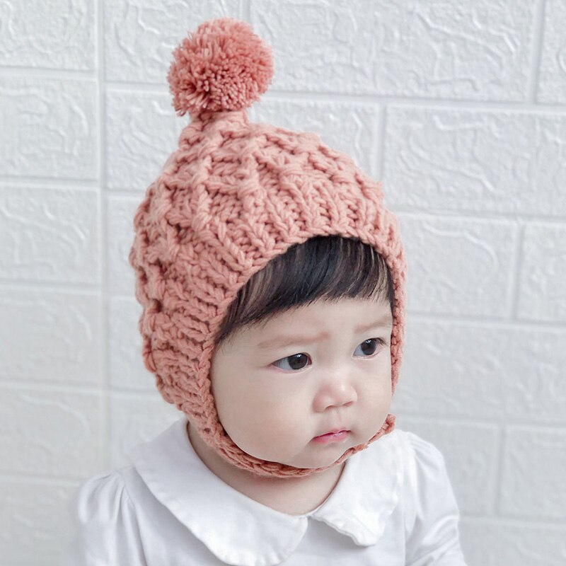 hiver bébé fille chapeau Pom Pom tricot épais enfants chapeau bébé garçon casquette Elf enfant en bas âge chapeaux 1PC