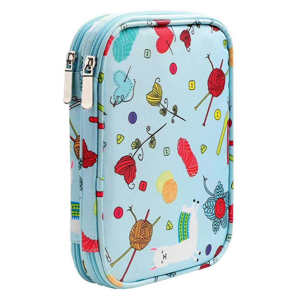 Ganci vuoti per uncinetto Borsa portaoggetti Borsa per organizer Custodia per kit per maglieria per aghi per uncinetto Forbici Righello Borsa per kit da cucito