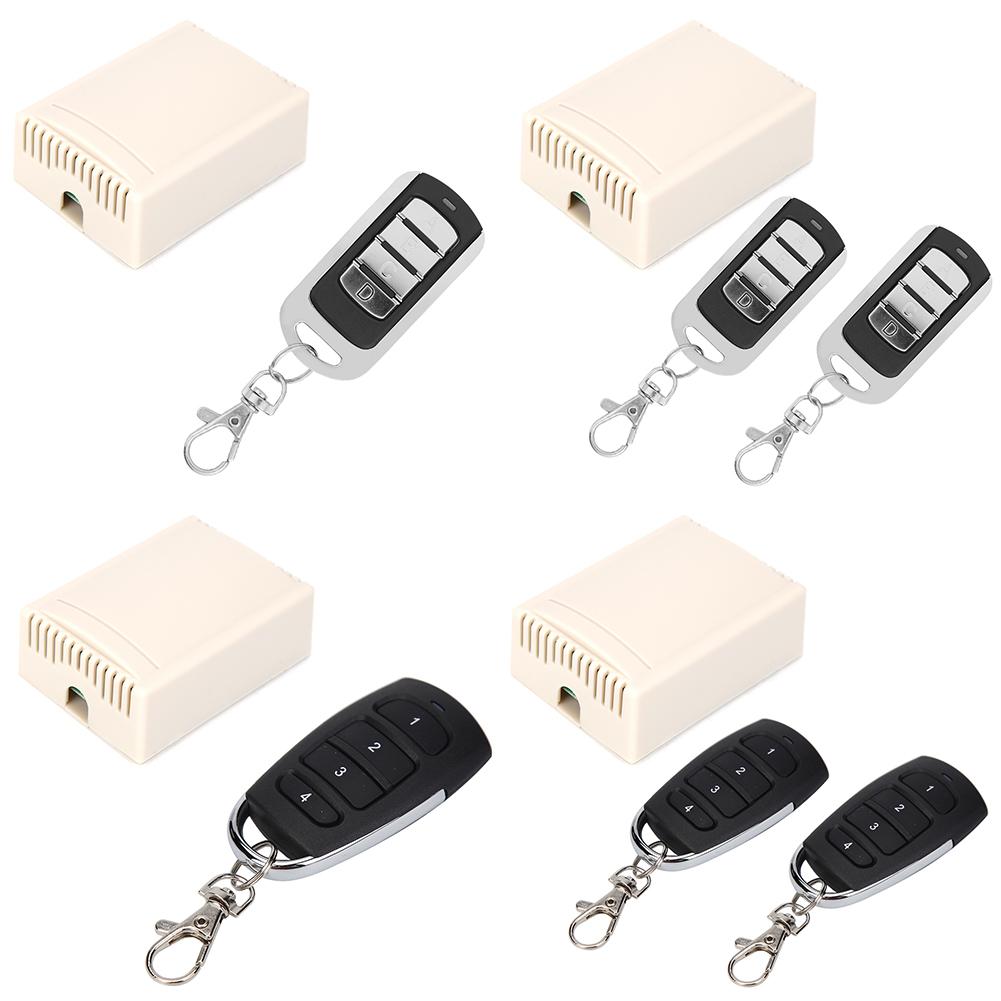 433MHz DC 12V 4CH Remote Control Switch Stable Performance High Receiving Sensitivity for Garage Door Receiver and Transmitter