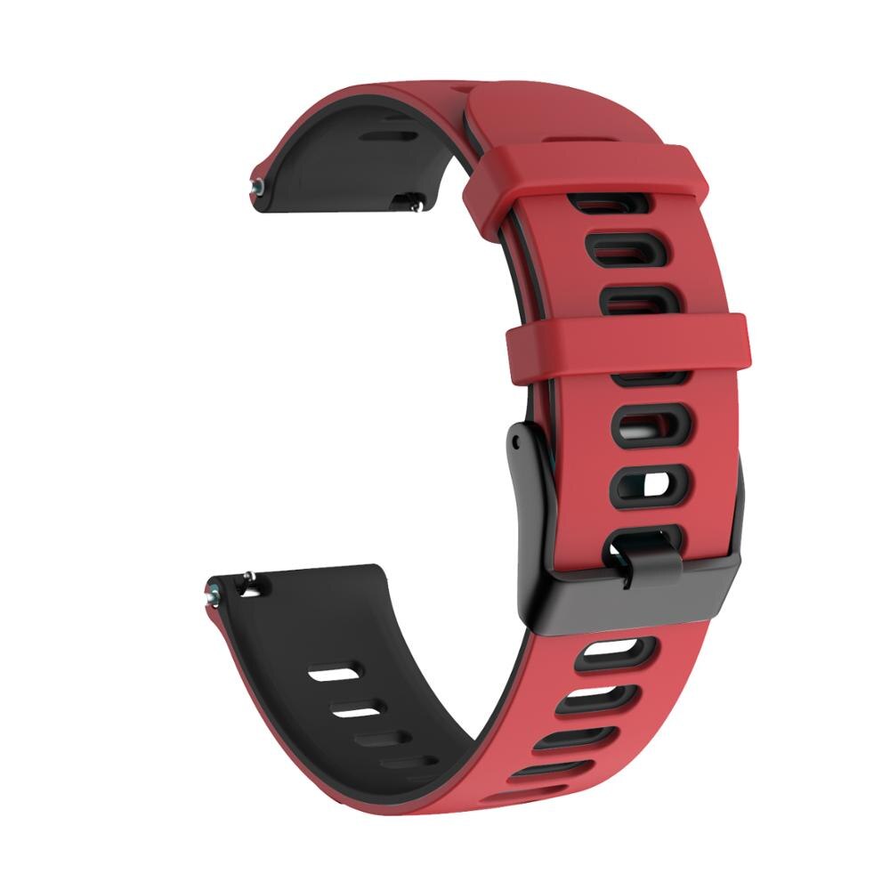 20mm siliconen horlogebandjes voor de forerunner 245 245m bandjes geschikt voor de forerunner 645 samsung gear  s2 vivoactive 3 hr: Rood zwart