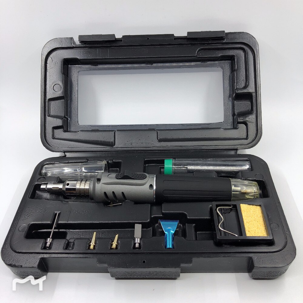 Kit de herramientas de soldadura de hierro 10 en 1 Juego de soldador de gas butano soplete kit