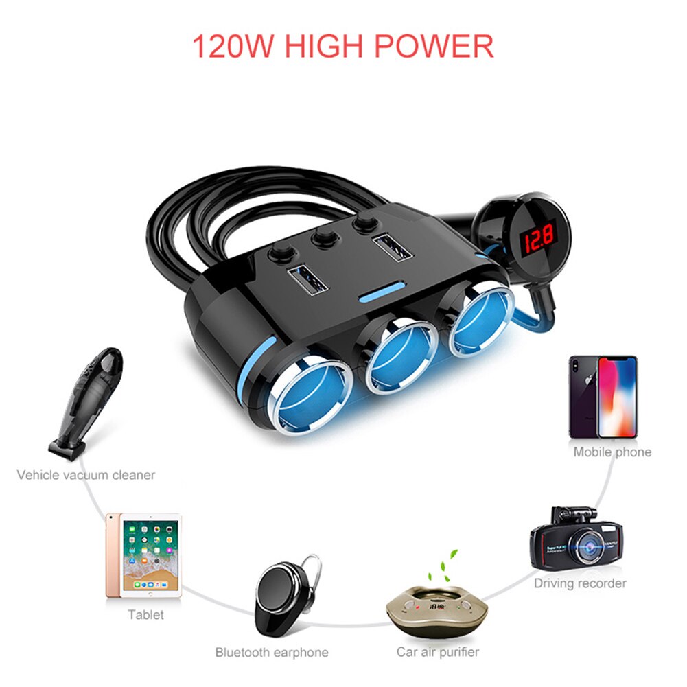 12v-24v universele auto sigarettenaansteker aansluitingen dubbele usb telefoon oplader adapter detectie auto elektronica accessoires