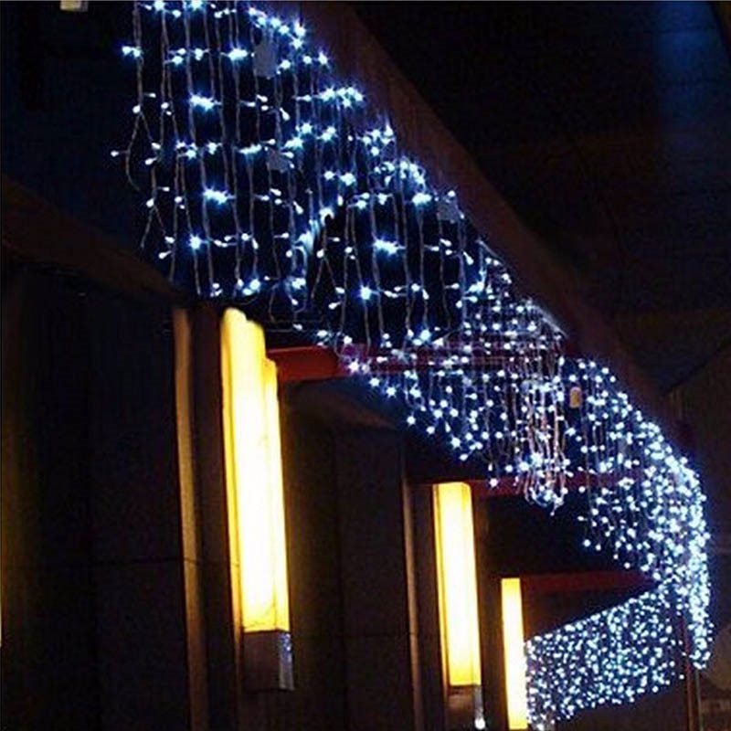5 M 16.4ft droop 0.4 m 0.5 m 0.6 m LED String Lights Gordijn Ijspegel Garland voor Kerstmis Bruiloft party Outdoor Decoration