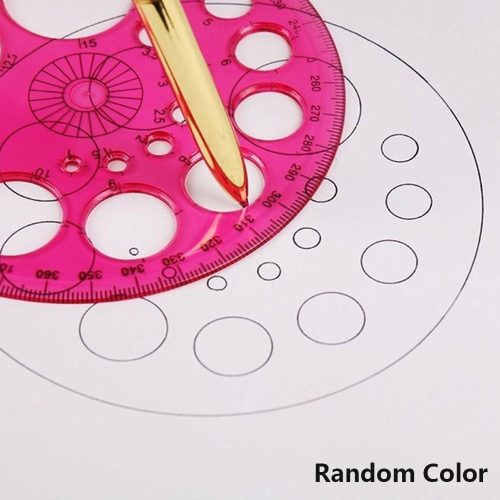 360 graders vinkelmåler all-round lineal skabelon cirkel skole udarbejdelse forsyninger tilfældig farve