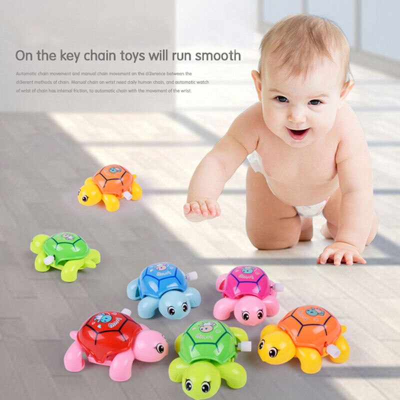 Ctue baby unisex legetøj mini wind up urværk skildpadde børn søde skildpadde dyr baby legetøj
