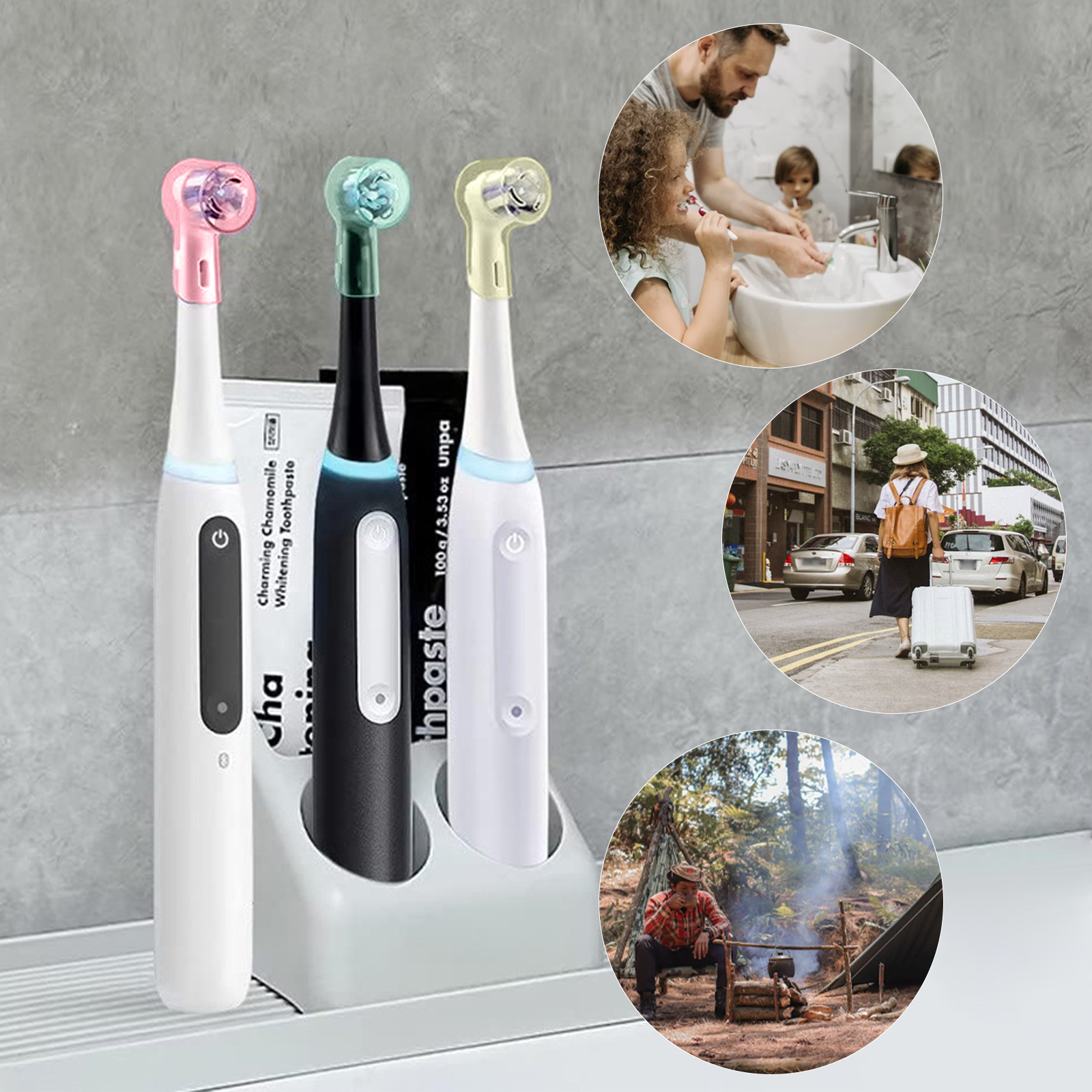 Tandenborstel stofdichte hoezen doppen compatibel met Braun Oral B vervangende hoofden en iO-serie elektrische tandenborstelkopbeschermer