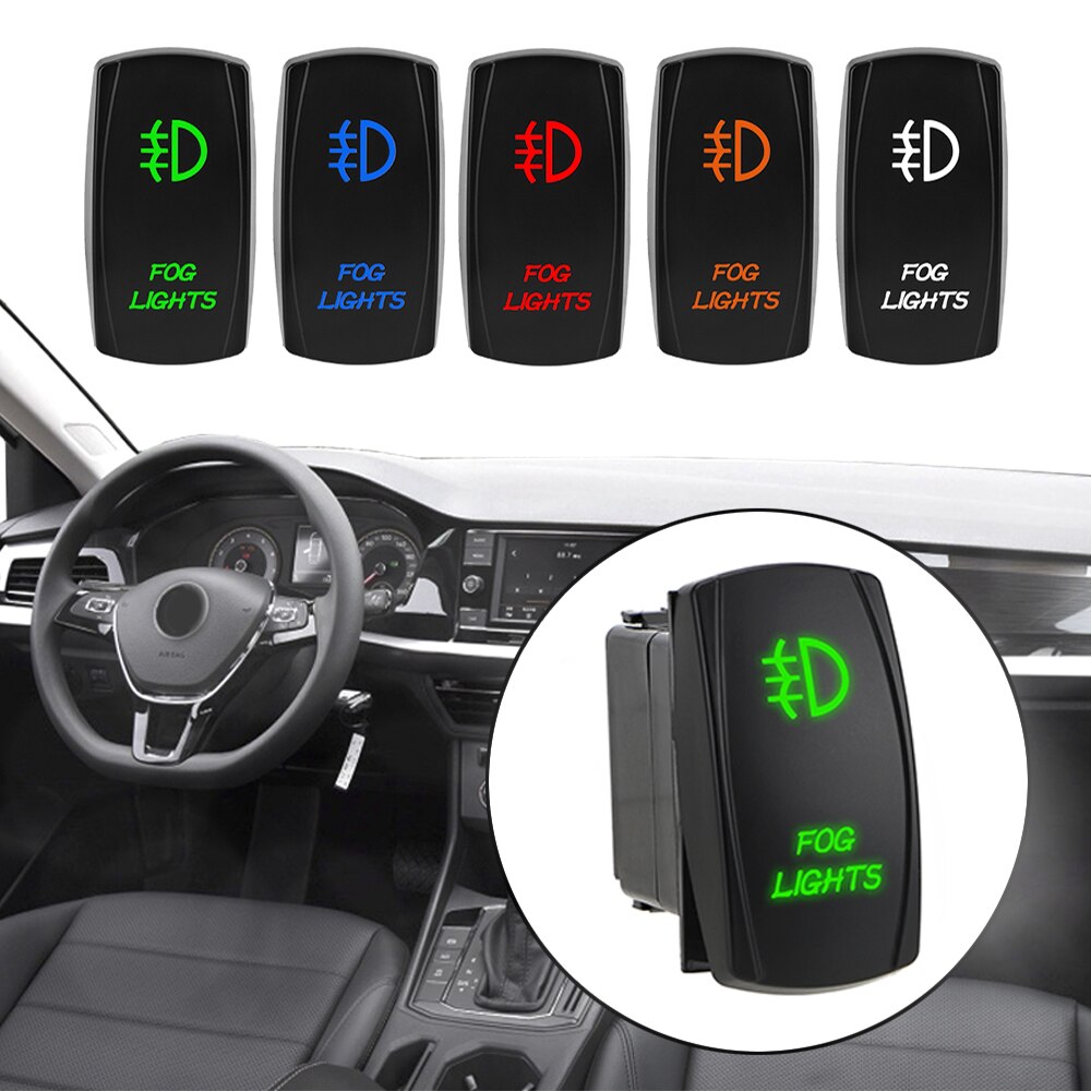 Leepee 5 Pin Mistlamp Schakelaar Auto Dashboard Knop Connector Verlichte On-Off Led Rocker Schakelaar Automobiel Modificatie