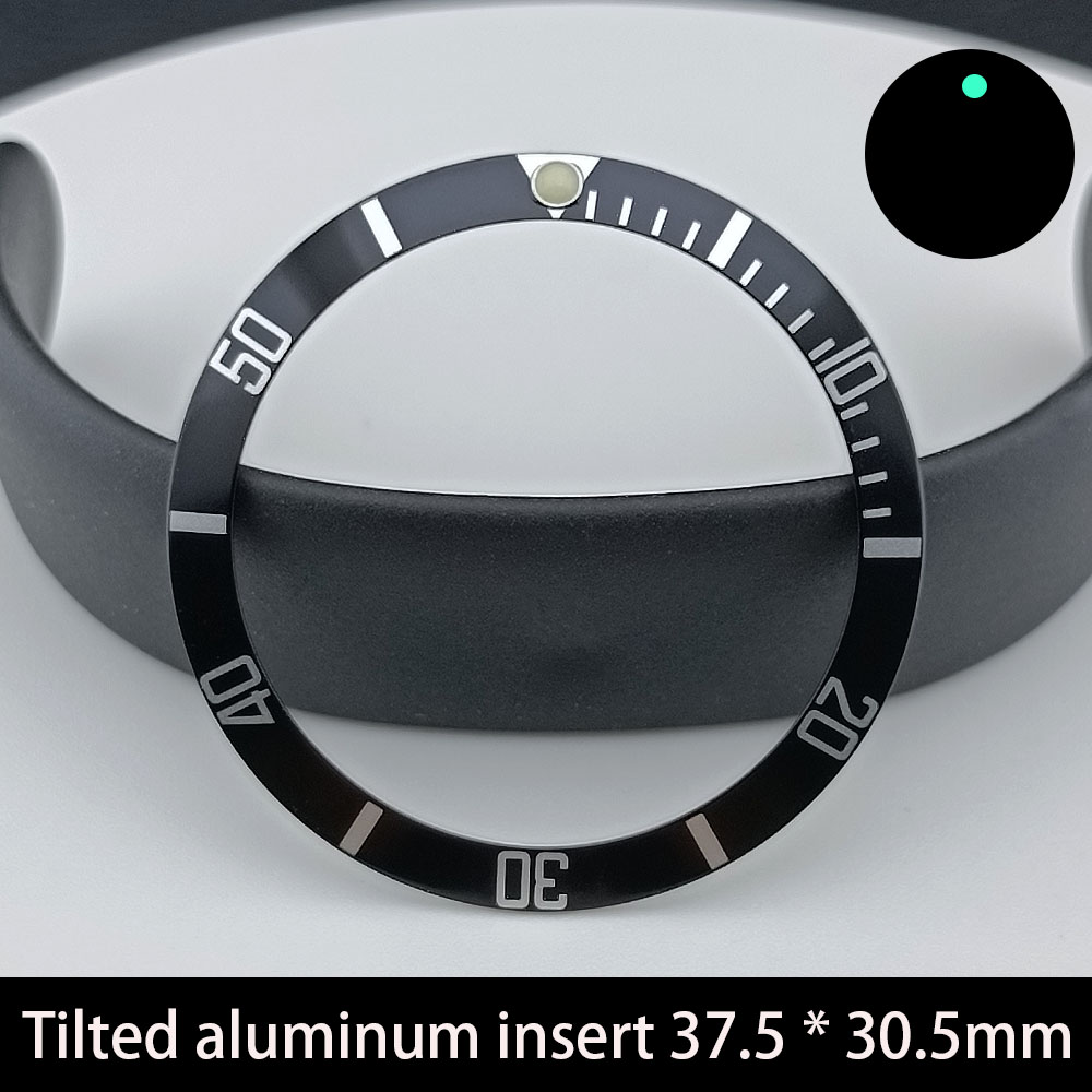 37,5 mm bezel kantel inzetstuk keramiek/aluminium 37,5 * 30,5 mm horlogeaccessoires vervangende onderdelen kast horlogering: Black