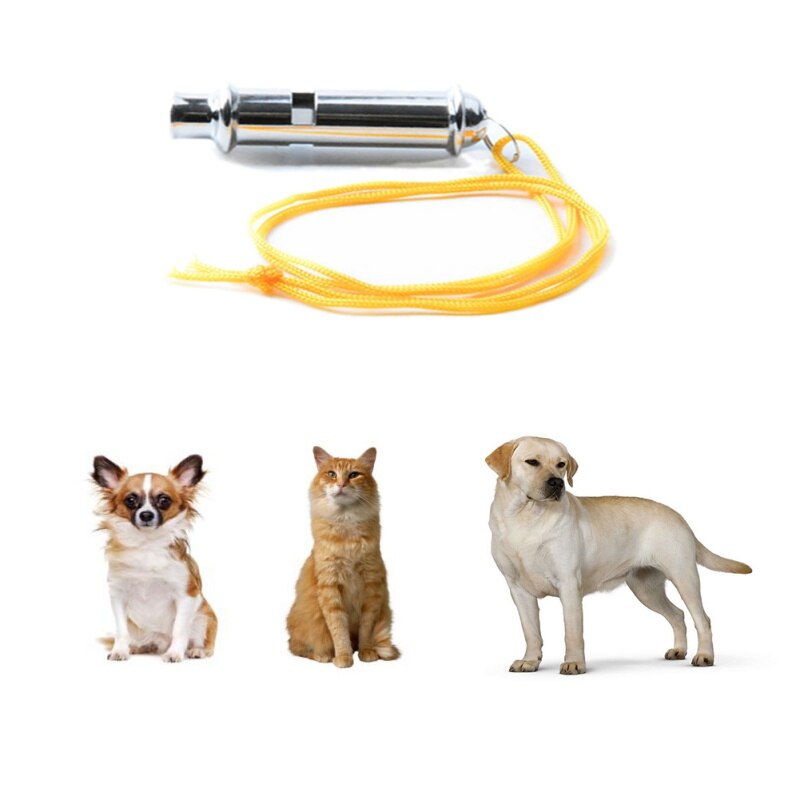 Hund fløjte højfrekvent ikke-nuklear dobbelt tone lyd metal pet fløjte super lyd dyr fløjte sende snor