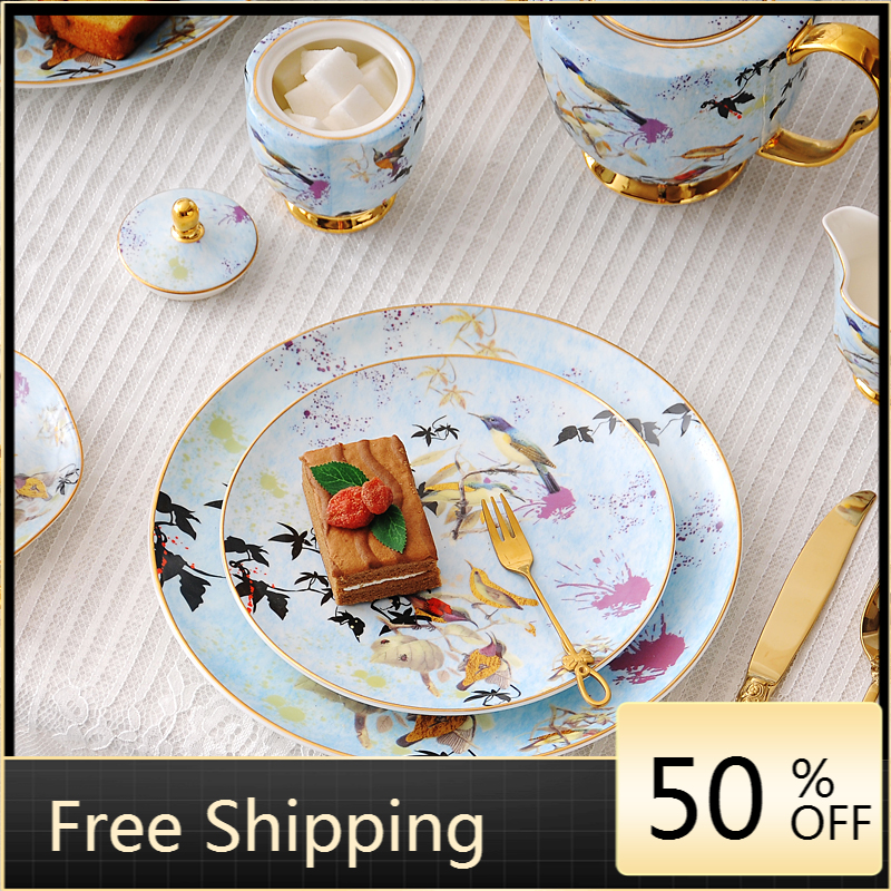 Luxury Dinner Plate Set Porcelain Porcelain Plates Dinner Serving Japanese Ceramic Bone China Vaisselle Cuisine Dinnerware Set