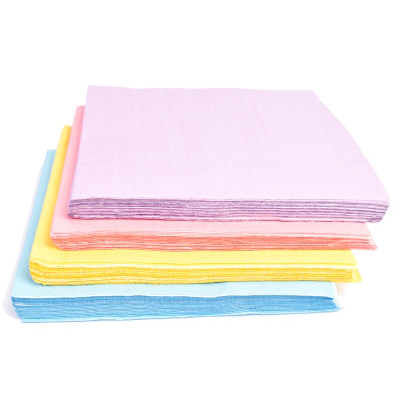 20 stk macaron pastel papirservietter pink slik baby shower børn enhjørning fødselsdag bord dekoration bryllup service 33*33cm