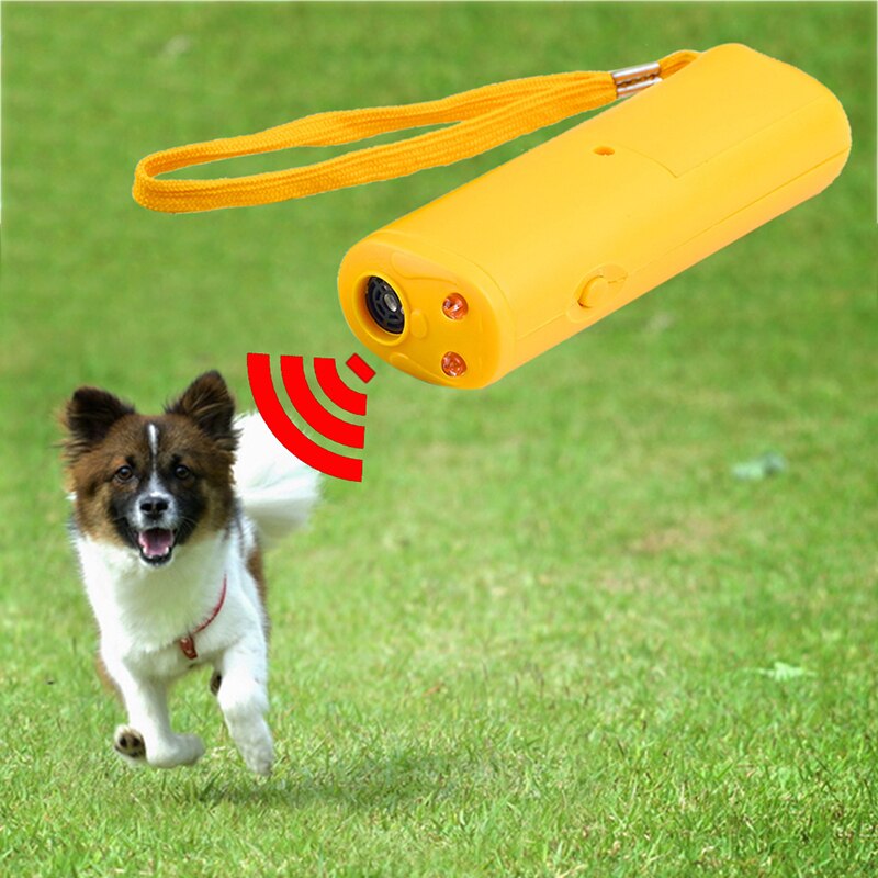 3 In 1 Portable Whistle Dog Repeller Device Anti-barking Device LED Ultrasonic Dog Training Repellents With Flash Light Outdoor