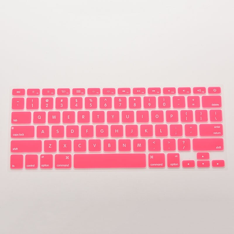 Funda de silicona con teclado para Apple Macbook Pro, MAC 13, 15 y 17, 7 colores,: Rosa