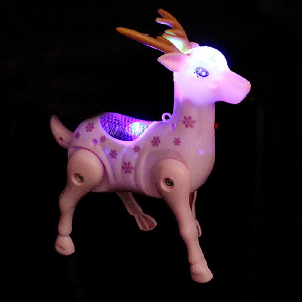 Elektryczny chodzący muzyczny doprowadziło Sika Jeleń zabawka w kształcie zwierzątka ze smyczą interaktywna zabawka dla dzieci наклейки на автотовары akcesoria samochodowe
