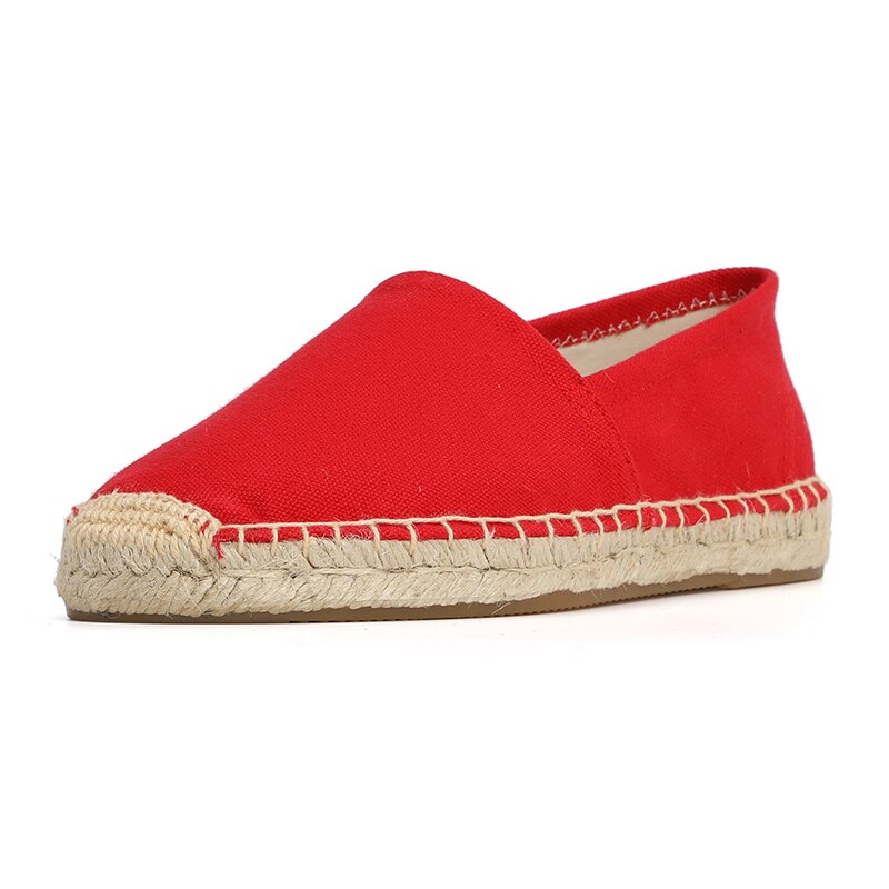 2021 rush Sapatos Mujer espadrillas Casual scarpe donna Genuine Creepers Flats Ladies Women's Fashion Flat Lazy Canvas Girl: Rosso / 9