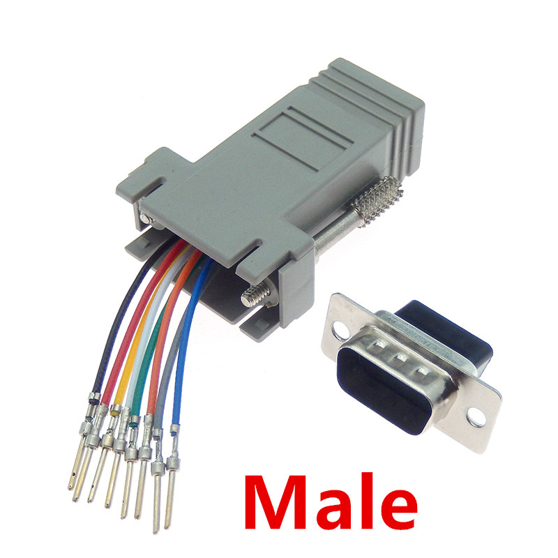 1 Stuks Db9 Vrouwelijke/Mannelijke Db9 Naar Rj45 Adapter Connector Rs232 Modulaire Cab-9as-fdte Naar Rj45 Db9 Voor Computer: Lavendel