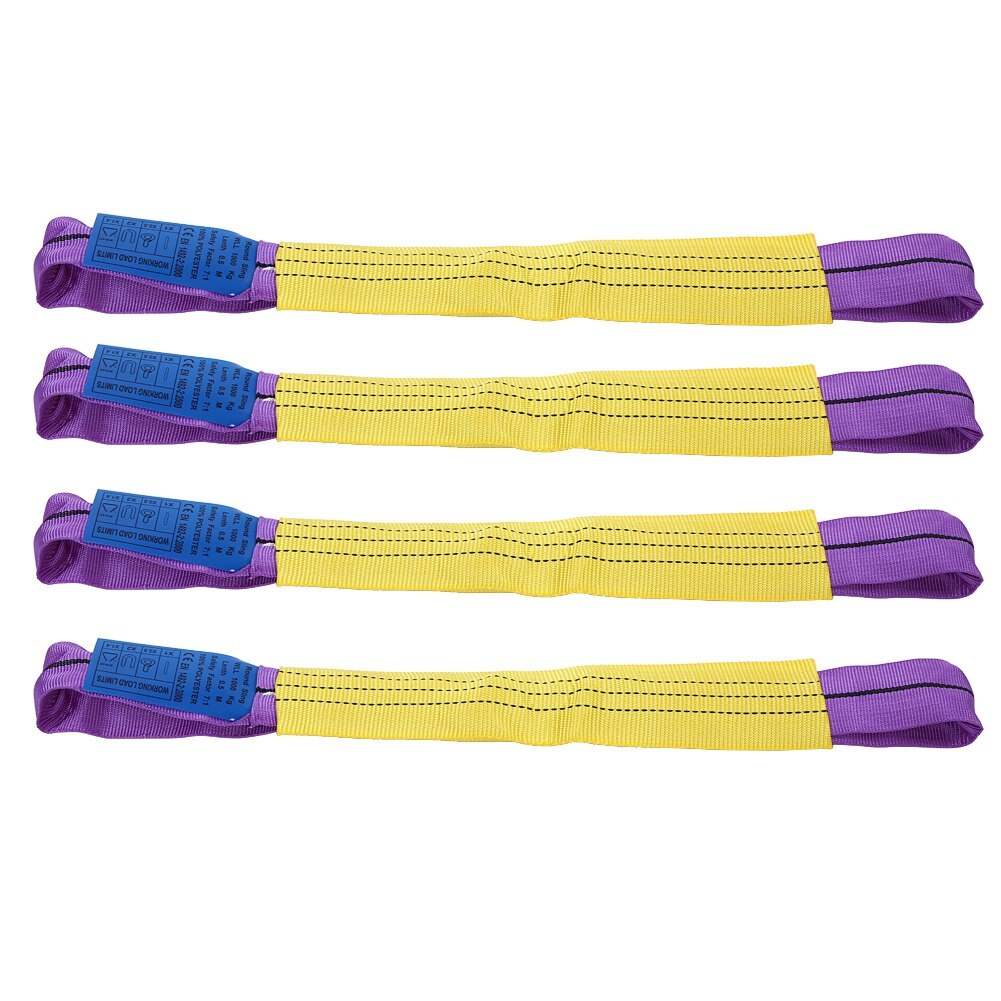 4pcs dual edge protection replacement Recovery Alloy Wheel Securing Link Ratchet Straps Trailer Transporter Yellow/Purple