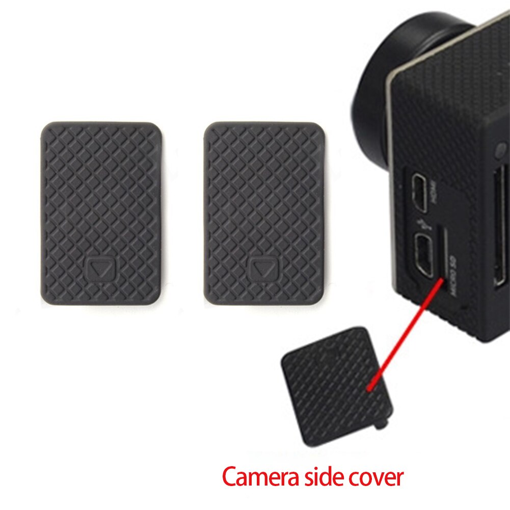 Couvercle de porte latérale USB de remplacement, pour GoPro Hero 4 3 + 3, noir, argent, accessoires de caméra