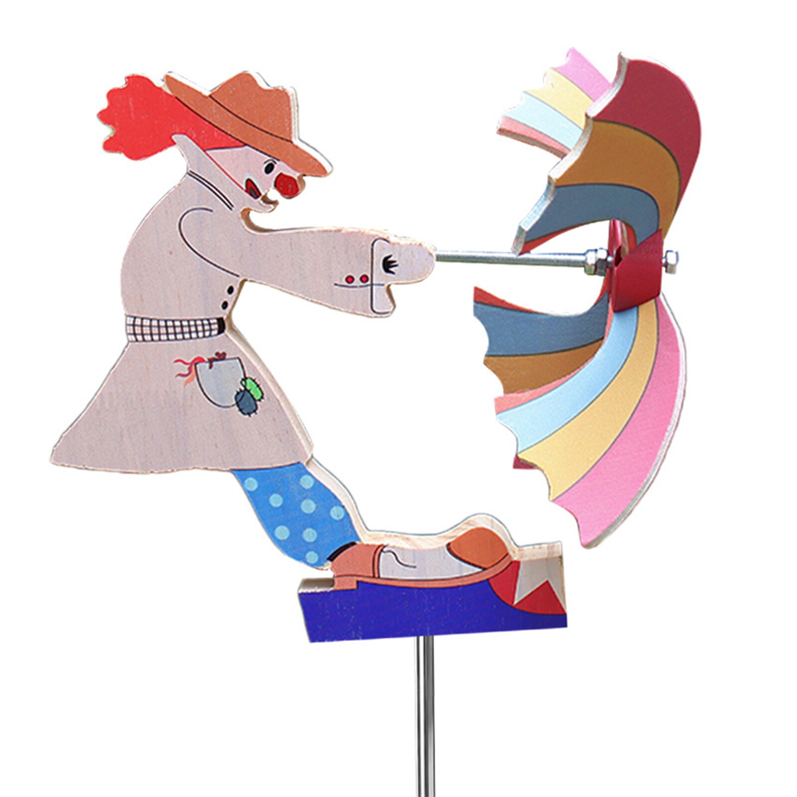 Garden Windmill Clown Wind Spinner Outdoor Statue Cute Decoration Craft Indoor Wind Catchers for Patio Lawn