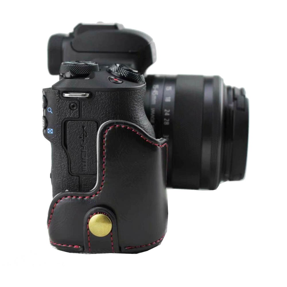 Funda de cuero PU para cámara Canon EOS M50 M50 Mark II EOSM50, 3 colores, cubierta de medio cuerpo, batería abierta, negro, café y marrón