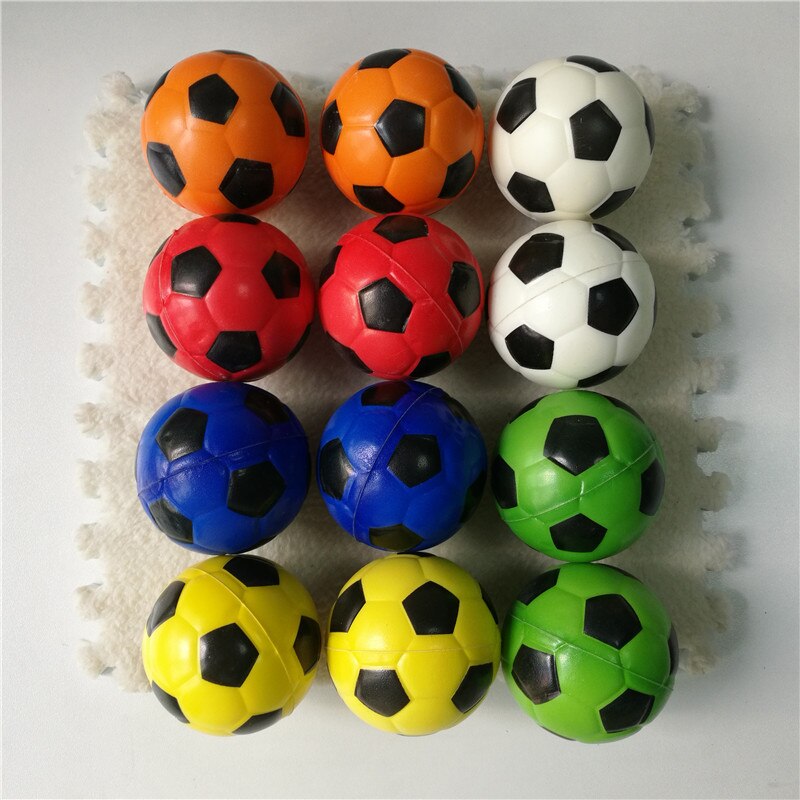 12 st 6.3cm anti-stress boll avlastning fotboll fotboll basket baseball tennis mjukt skumgummi klämboll leksaker för barn: Färgglad fotboll
