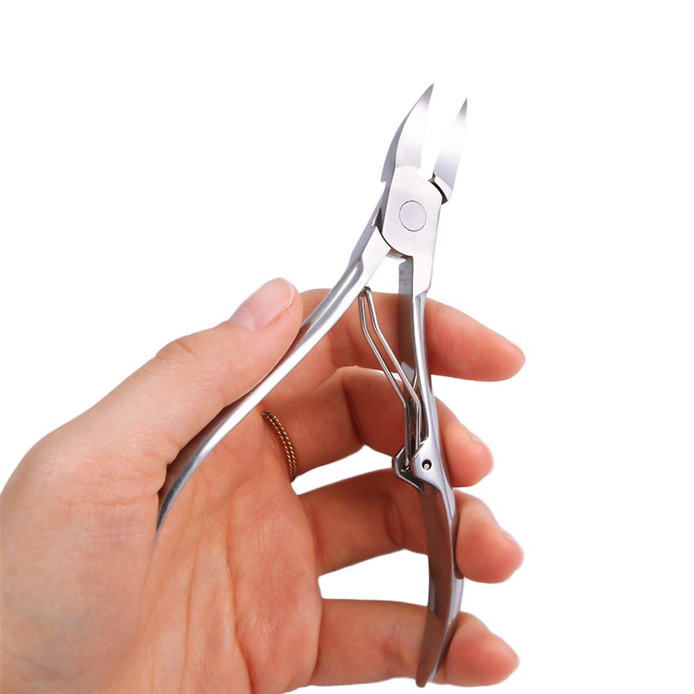 Tijeras profesionales de acero inoxidable para dedos del pie, cortador de uñas de , cutícula de pedicura encarnado, cabezal curvado especial