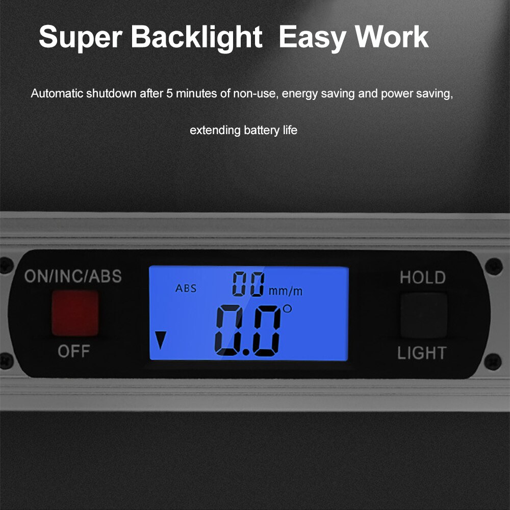 INGBONT Digital Protractor Electronic Spirit Leve Angle Finder Meter 360° Slope Test Ruler 400MM Horizontal Bubble Inclinometer