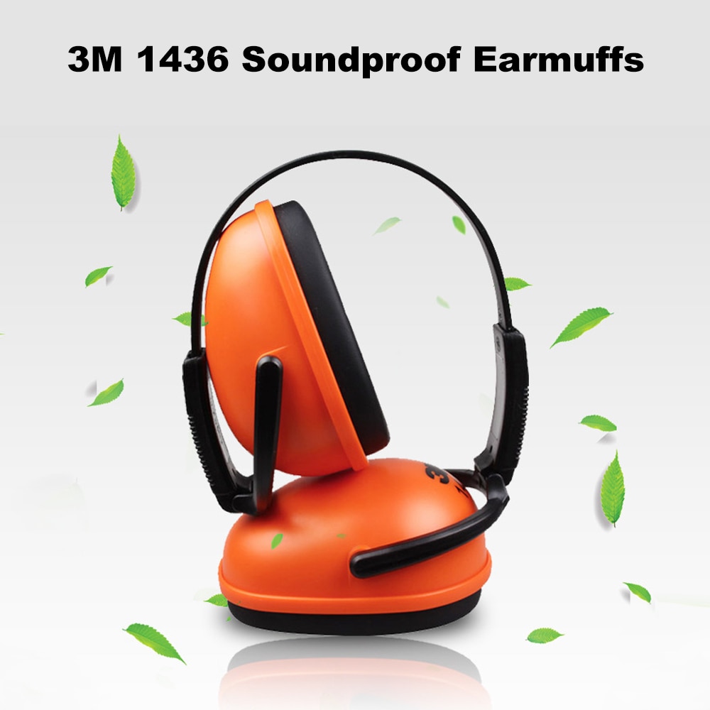 3M 1436Soundproof Earmuffs Foldable Noise Reduction Earmuffs 23dB NRR Comfortable for Sleeping Work Trave Loud Events Soundproof