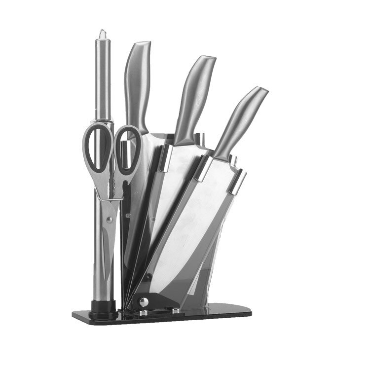 Juego de cuchillos de acero inoxidable, utensilios de cocina de fábrica, , mango de sándwich, , 6 piezas: regular version