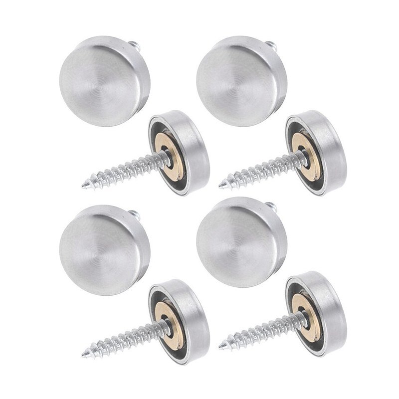 Tapa de tornillo para clavos de espejo de acero inoxidable de 16 mm (8 piezas)