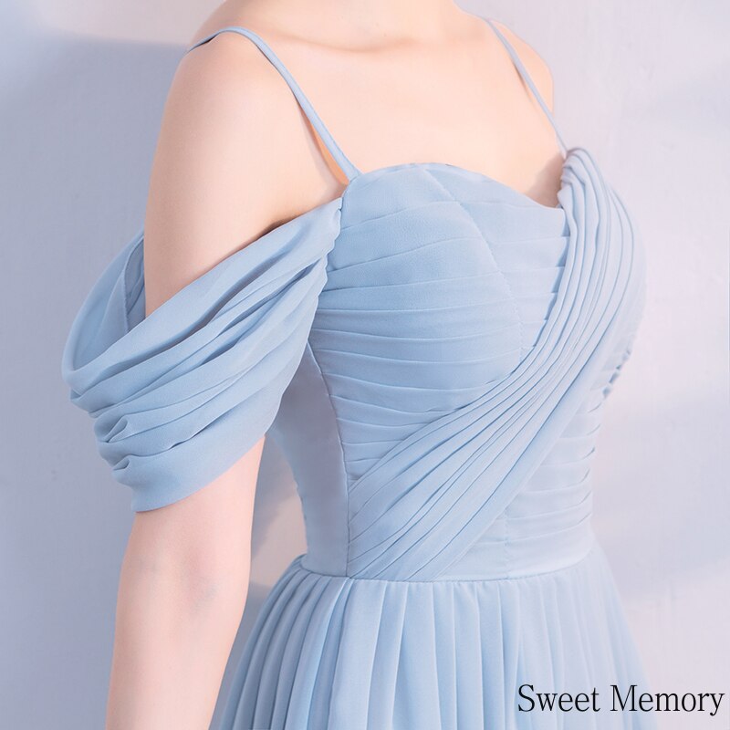 Woman Robes Sweet Memory Blue Gray Chiffon Vestido...  Grandado