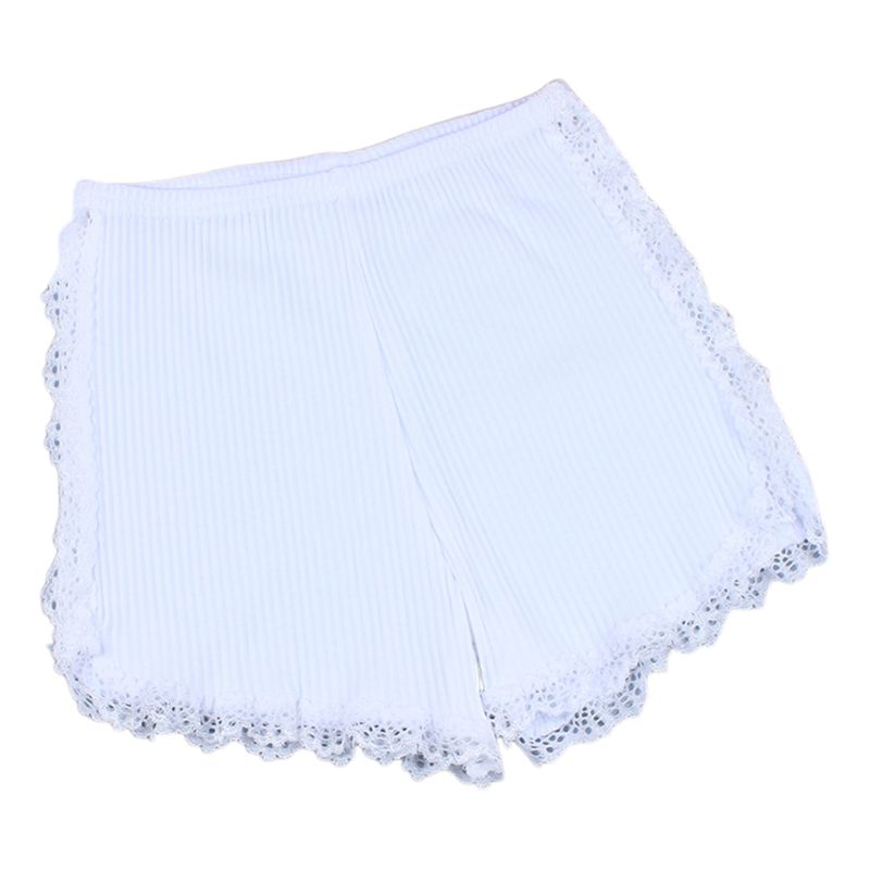 Mujeres niñas hilo acanalado tejer Braga pantalón de protección de Color sólido elástico sin costuras pantalones de encaje Trim empalme algodón Underpants