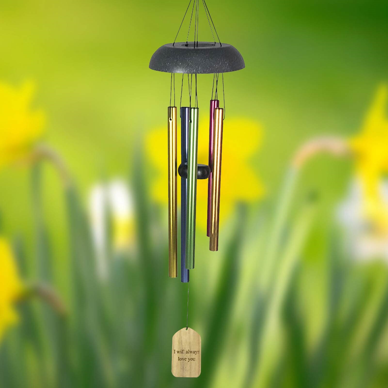 Wind Chime Colorful Square Long Pipe Garden Pendant Wrought Iron Wind Chimes For Home Decoration Wall Hanging Pendant