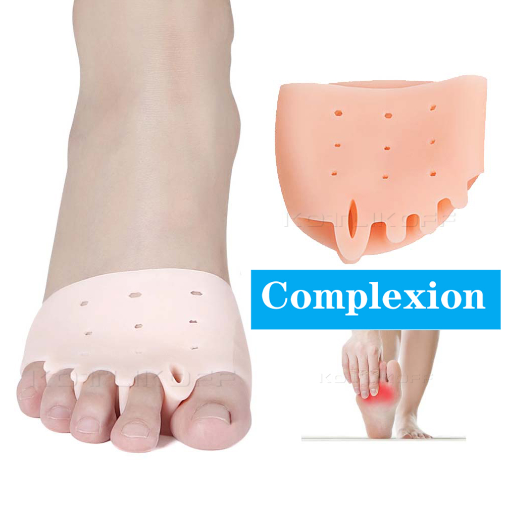Toe Separator Vorfuß Pads Silikon Kissen Pad Schmerzen Relief Schuhe Einlegesohlen Finger Toe Hallux Valgus Corrector Gel Pads Fuß Pflege: Grau