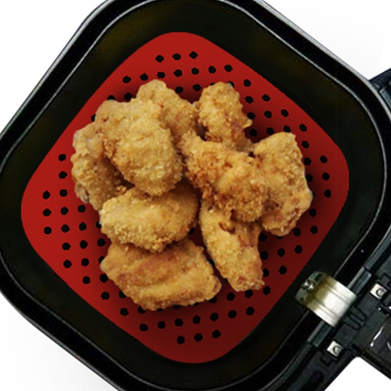 Air Friteuse Liner Air Friteuse Mat Food Grade Non-stick Siliconen Friteuse Mand Voor 7.5 ~ 8-Inch air Friteuses Steamers Mat Keuken Gadgets